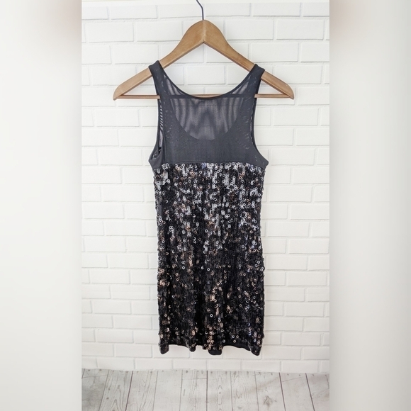 Express Sequin Tank Little Black dress xx small - Picture 2 of 5